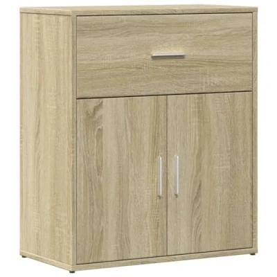 Image of vidaXL Sideboard Cupboard in Sonoma Oak Engineered Wood Highboard Side Cabinet for Living Room/Office/Bedroom Storage, 60x31x70cm, 59kg Cap