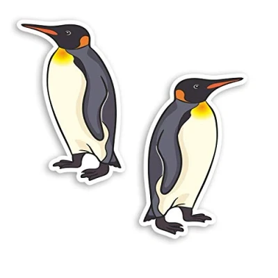 Image of 2 x 10cm Emperor Penguin Vinyl Stickers Cute Birds Fun Laptop Sticker #30079 (10cm Tall)