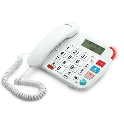 Image of Geemarc Dallas 20 Loud Corded Home Telephone with Customisable Photo Memories, Ringer, Large Buttons and Speakerphone for Seniors Low to Medium Hearing Loss Aid Compatible