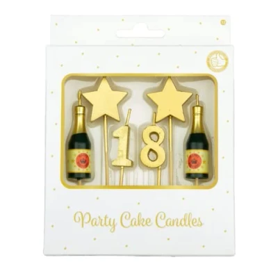 Image of PD Party Birthday Candles for Cakes Decoration Golden Cake Parties Children and Adults Number Candle Size 3 x 9 1 cm 18 Years