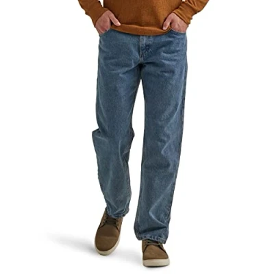 Image of Wrangler Authentics Men&#039;s Classic 5 Pocket Relaxed Fit Cotton Jean, Stonewash, 44W x 32L