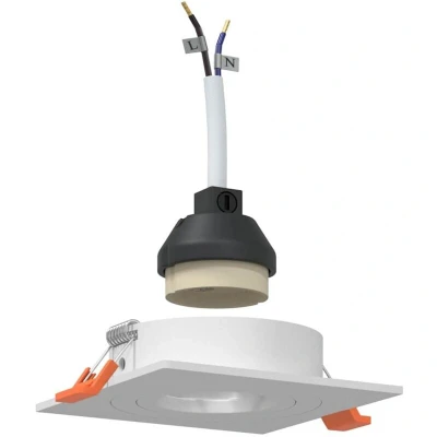 Image of vidaXL Recessed Spotlights 6 pcs Square GU10 White 91x91 mm