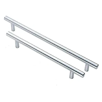 Image of The Home Fusion Company Kitchen Cabinet T Bar Handle Door Cupboard Drawer Chrome Knob Pull 96,128mm