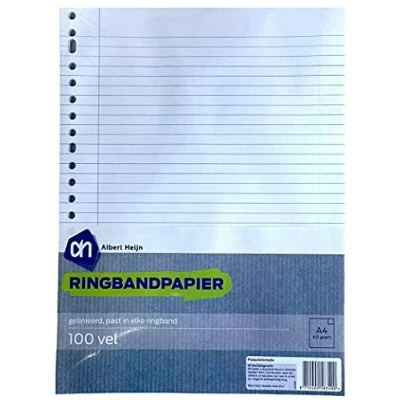 Image of A4+ Ring Binder Punched Refill Loose Writing Paper 100 Sheets