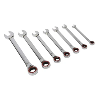 Image of Sealey Premier Reversible Ratchet Combination Spanner Set 7pc Metric Platinum Series