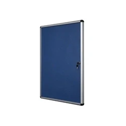 Image of Bi Office Enclore Blue Felt Lockable Noticeboard Display Case 9 x A4 720x981mm