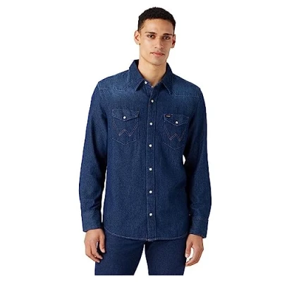 Image of Wrangler Men&#039;s 27mw Shirt, Dark Stone, 4XL