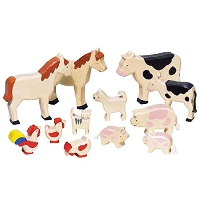 Image of GoKi GK370 Wooden Farm Animals, Mixed,Mixed,