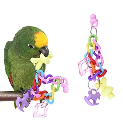 Image of Sotoboo Parrot Foot Toys Chain Bird Chew Toy for Macaw African Grey Budgie Parakeet Cockatiels Conure Lovebird Cockatoo Amazon Cage