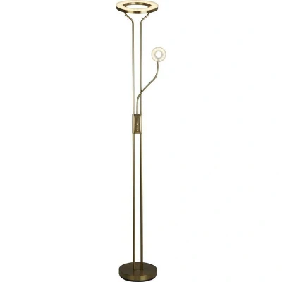 Image of Mother, Child Floor Lamp Satin Brass Metal