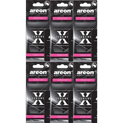 Image of AREON X Version Car Air Freshener Bubble Gum Sweets Mirror Hanging Black Set Multi Pack of 3