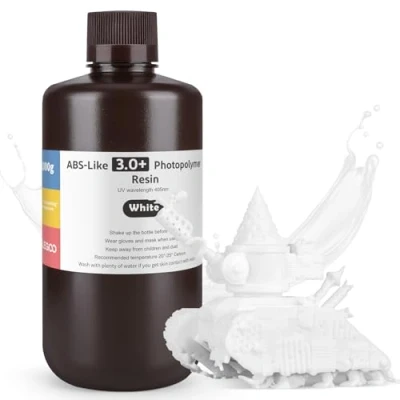 Image of ELEGOO Upgraded ABS Like Resin 3.0 PLUS, UV 3D Printer with Higher Precision and lower Shrinkage, Enhanced Strength Toughness Photopolymer + for LCD White 1000g