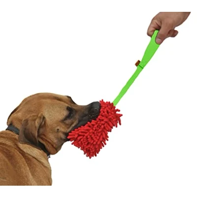 Image of DINGO Squeaky Dog Toy Chaser Wiper Bite for Tug of War Red 15654