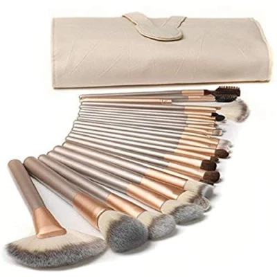 Image of Make up Brushes,TTRWIN 18 Pcs Professional Makeup Brush Set Synthetic Kabuki Face Blush Lip Eyeshadow Eyeliner Foundation Powder Cosmetic Brushes Kit with PU Leather Bag Beige