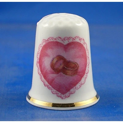 Image of Porcelain China Collectable Thimble Valentine