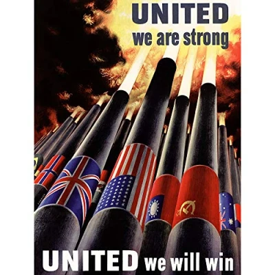 Image of Wee Blue Coo War Wwii United Nations Gun Artillery Flag Art Print Poster Bb7211B