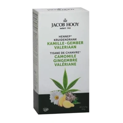 Image of Jacob Hooy Hennep Kamille Gember Valeriaan Thee 20 zakjes
