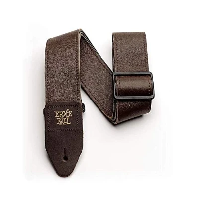 Image of Ernie Ball 2 Inch Tri Glide Italian Leather Strap Brown