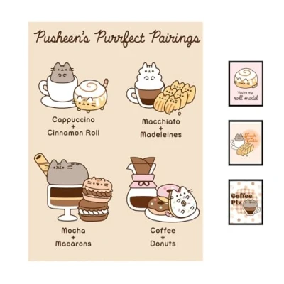 Image of Pyramid International Pusheen (Purrfect Pairings) Collectors Print 30cm x 40cm Framed A Stunning Artwork to Enhance Your Collection or Living Space, One Size