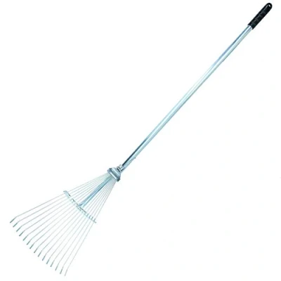 Image of Expanding Lawn Rake Soil Leaves Leaf Raker 15 Teeth 190 570mm Span