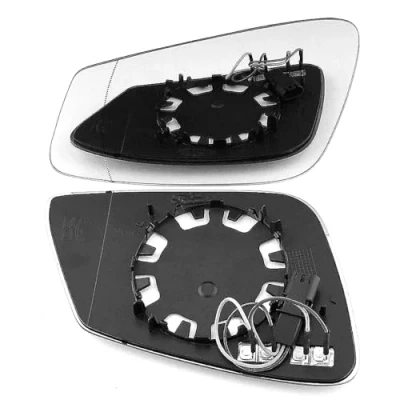 Image of Clip on Heated Base Wide angle Wing Mirror Glass fits BMW 5 Series 2010 to 2016 Left Passenger Side