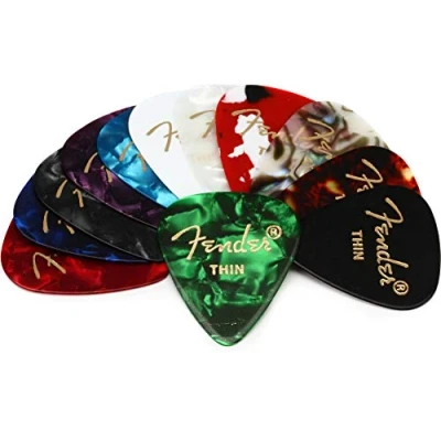 Image of Fender 351 Shape, Celluloid Medley Picks for Guitar, 12 pieces