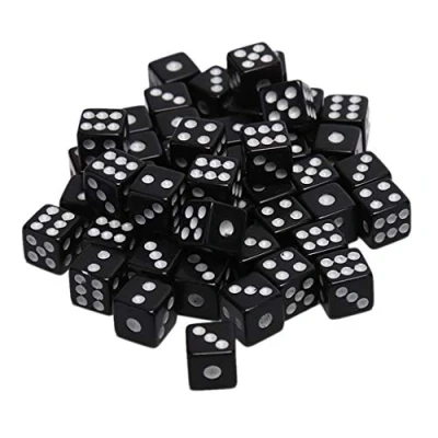 Image of Asukohu 100Pcs Acrylic Dice 6 Sided D6 Faces 8mm Digital Number Cubes Square Corner Educational Board Game Props Set White