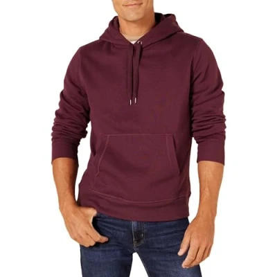 Image of Amazon Essentials Men&#039;s Hooded Fleece Sweatshirt (Available in Big &amp; Tall), Burgundy, M
