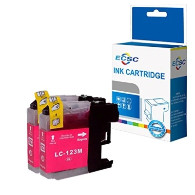 Image of ECSC Compatible Ink Cartridge Replacement for Brother DCP J132W J152W J4110DW J552DW J752DW, MFC J4410DW J4510DW J4610DW J470DW J4710DW J650DW J6520DW J6720DW J6920DW J870DW LC123M (Magenta, 2 Pack)
