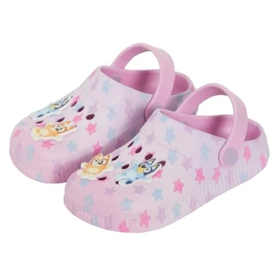 Image of Bluey Girls Pink Clogs Sandals + Charms 8 UK Child