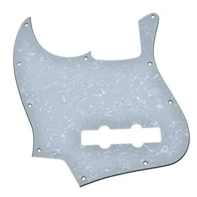 Image of KAISH Lefty 4 String J Bass Style Pickguard Left Handed Pick Guard Scrach Plate for USA/Mexico Jazz White Pearl