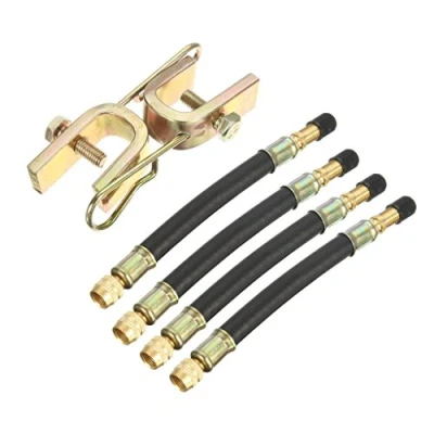 Image of MagiDeal 4x Tyre Valve Extension Tire Wheel Truck Bus Transit Adaptor 140mm+ 2pcs Clamps