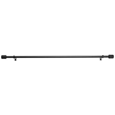 Image of Amazon Basics Curtain Rod with Cap Finials Extendable for Bedroom, Dining Room, Living Room or Kitchen, 91.4 to 183 cm, Black