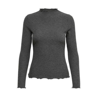 Image of ONLY EMMA NOOS Long sleeved top, Women&#039;s, Size: XS, Dark grey melange