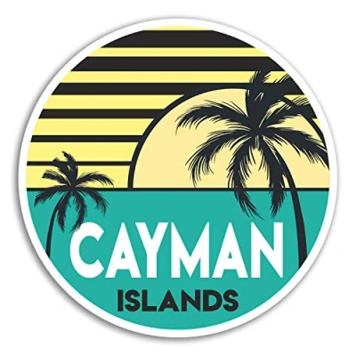 Image of 2 x 10cm Cayman Islands Vinyl Stickers Travel Sticker Laptop Luggage #18037 (10cm Wide)