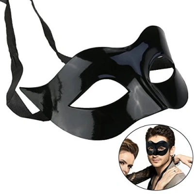 Image of WINOMO Costume Black Halloween Masquerade Mask for Men Women Party Ball