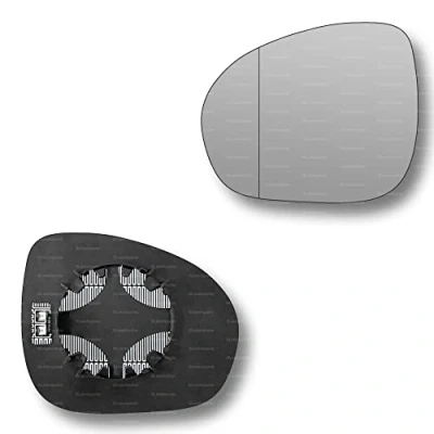 Image of Less4spares Replacement Wing Mirror Glass Left Compatible with Fiat 500x 2015 2022 CLIP ON Passnager Near Side N/S Heated Blind Spot