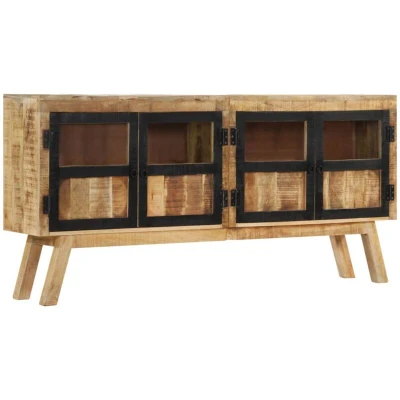 Image of vidaXL Sideboard Brown and Black 160x30x76 cm Solid Wood Mango