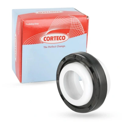 Image of 82026412, BASLRDX7FTSimmerring Crankshaft Seal CORTECO 20026412B with mounting sleeve frontal sided PTFE (polytetrafluoroethylene)