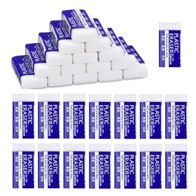 Image of White Soft Eraser Set,30 PCS Plastic Pencil Durable Rubber Erasers 2B for School Home Office Sketches Paintings Fine Arts
