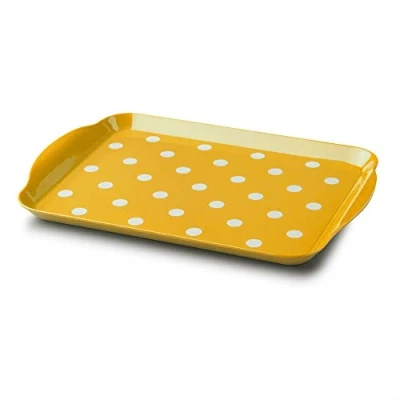 Image of Zeal G201M Melamine Dotty Design Serving Tray (30x21cm), Mustard