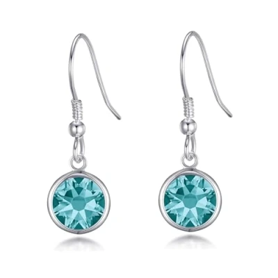 Image of Philip Jones Blue Crystal Drop Earrings Created with Zircondia® Crystals