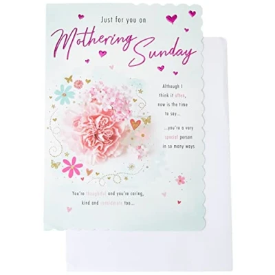 Image of Piccadilly Greetings Traditional Mother&#039;s Day Card Mothering Sunday 9 x 6 inches