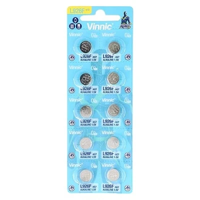 Image of VINNIC Button Cell Alkaline AG7 L926F LR57 Blister Pack of 10