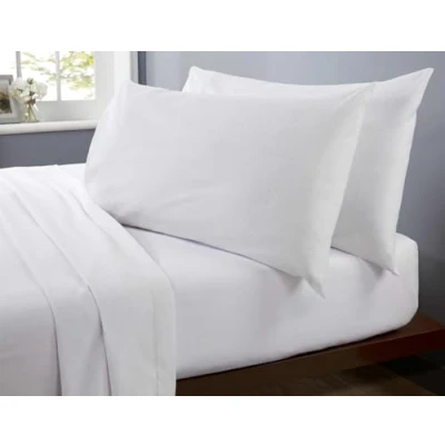 Image of Rapport Home Microfibre White Double Sheet Set Soft Bedding Luxury Easy Care Non Iron
