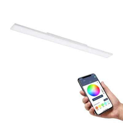 Image of Eglo Connect.z Smart Home LED Ceiling Light Panel Turcona Z, 47 x 4 inches, Zigbee Lighting, app and Voice Control, White tunable Lights (Warm Cool White), RGB, dimmable