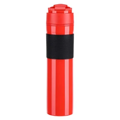 Image of 12oz Portable French Press Coffee Maker, Travel Maker Bottle (Red)