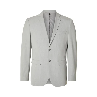 Image of SELETED HOMME Men&#039;s Slhslim Liam BLZ Flex B Noos Blazer, Light Grey Mix, 48R