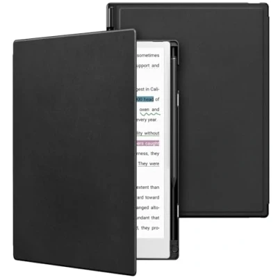 Image of TiMOVO Case for Remarkable Paper Pro 11.8Inch 2024, Lightweight Hard Back Shell Protective Book Folio Cover with Pen Holder Color Tablet, Support Auto Wake/Sleep, Black