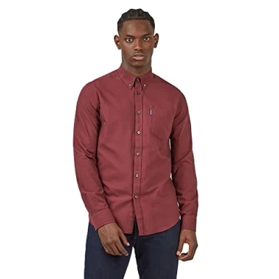 Image of Ben Sherman Wine Casual Button Up Shirt